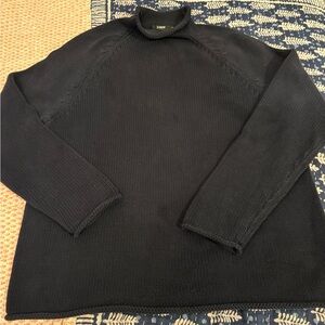 J. Crew Vintage Roll Neck Navy Sweater 100% Cotton